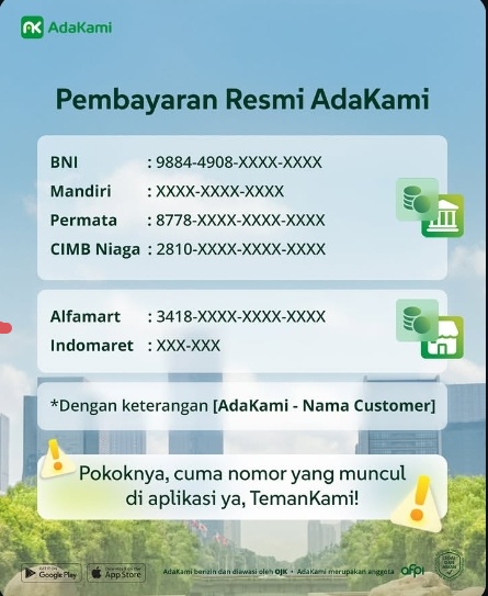 Nomor Cs Adakami 