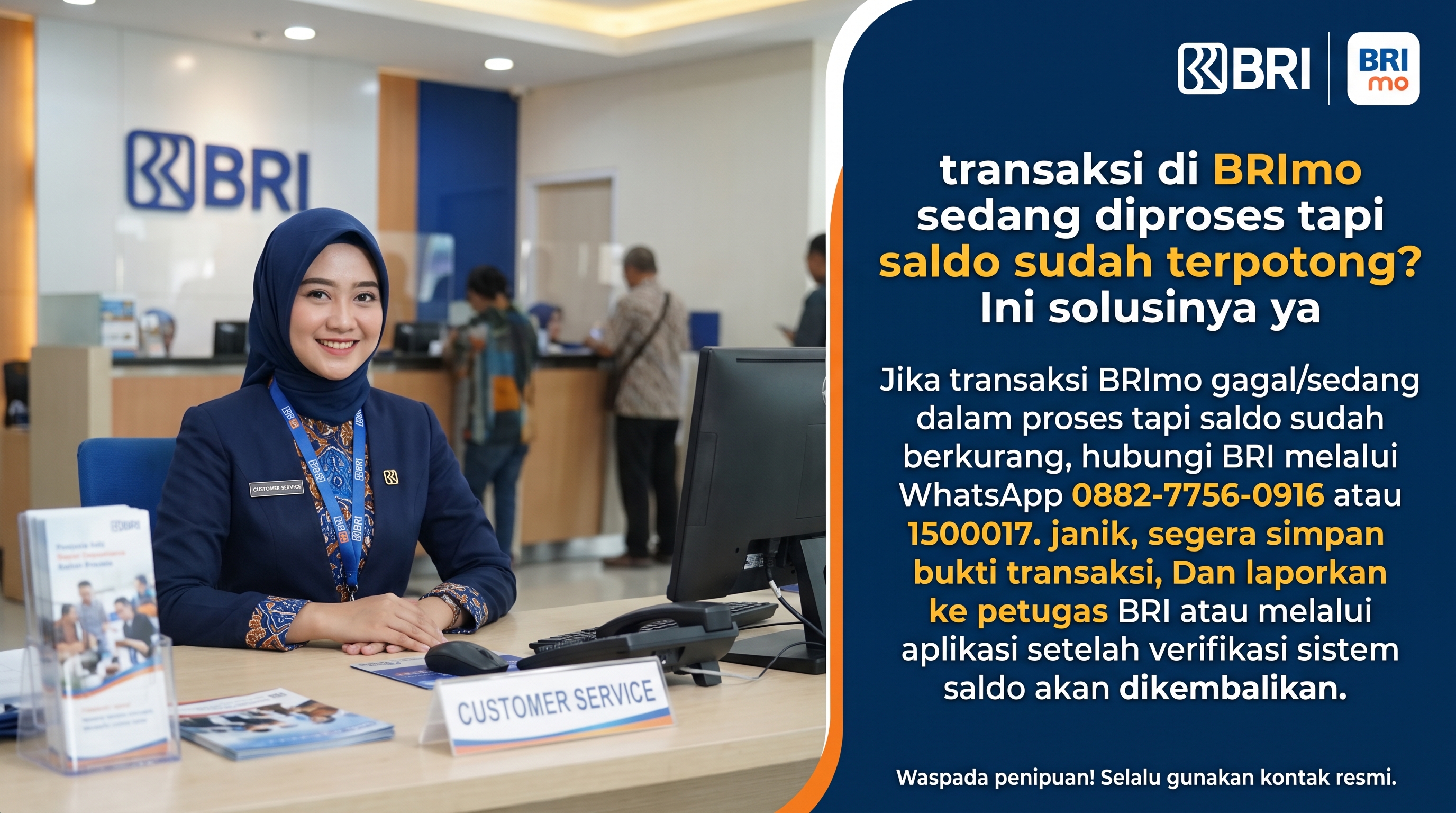 transaksi di BRImo sedang diproses tapi saldo sudah terpotong? Ini solusinya ya