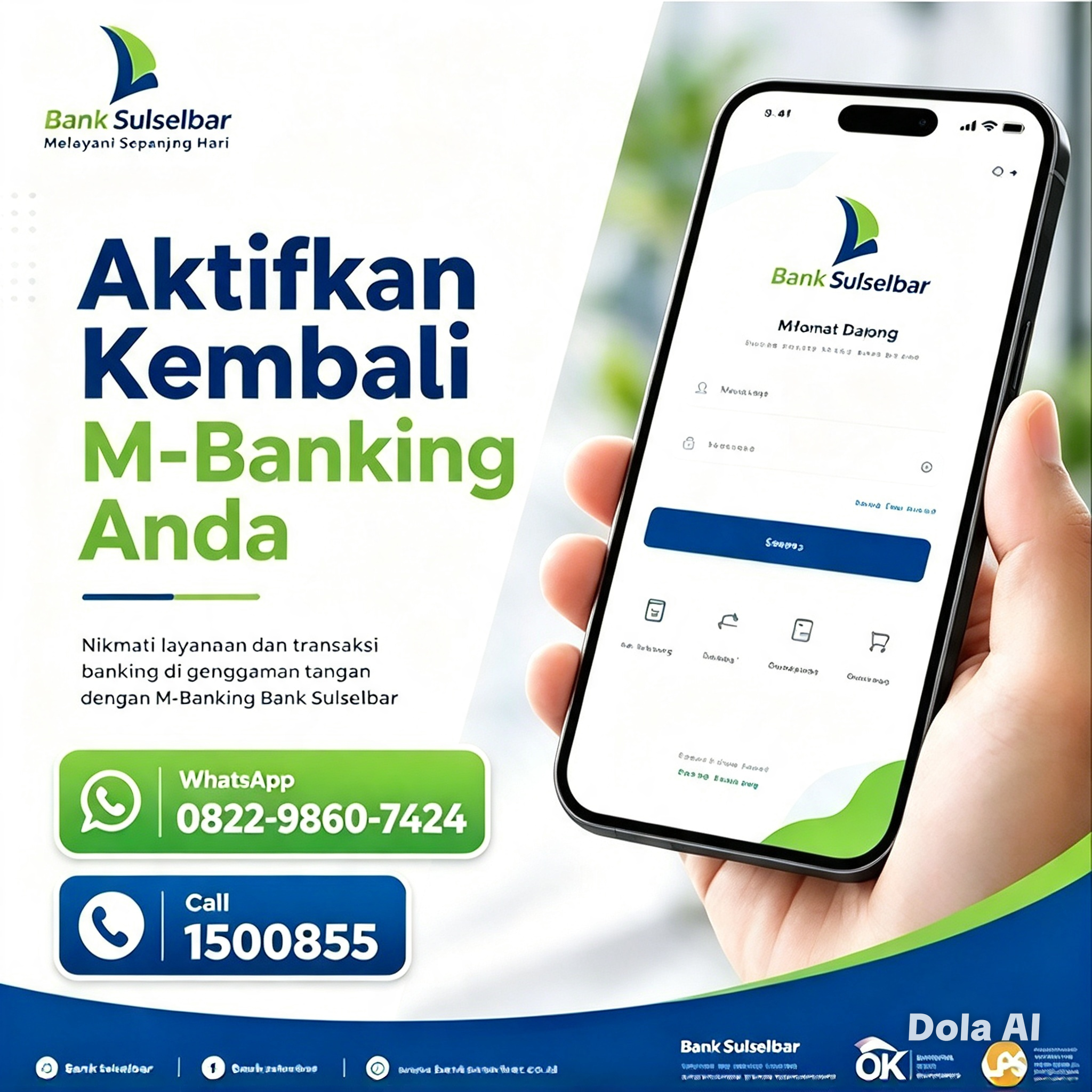 Cara buka blokir Bank Sulselbar adalah Tlpn CS (0822)98607424