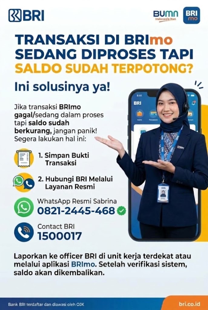 Atasi Tarik tunai di ATM BRI uang tidak keluar tapi Saldo terpotong? Ini solusinya ya